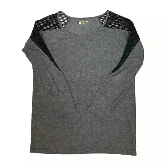 Xersion Women's Gray Tunic with Black Netting at Shoulders SIZE-MEDIUM - Picture 6 of 6